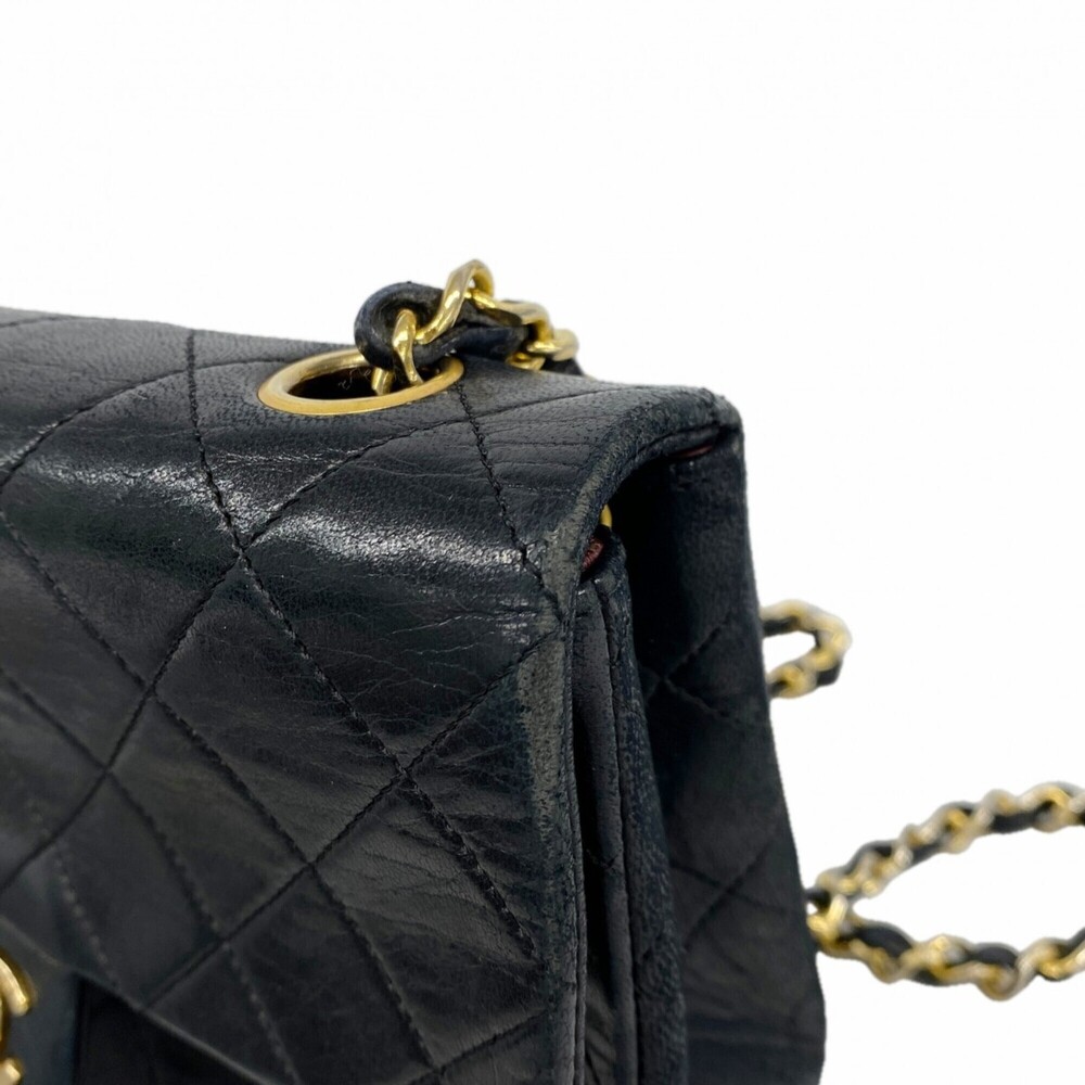 Chanel Mini Matelassé Chain Shoulder Bag, Lambskin, Black, Women's - Picture 7 of 11
